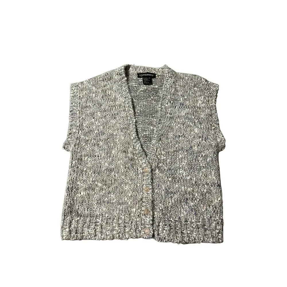 Counterparts sweater vest vintage gray multi color wool blend M